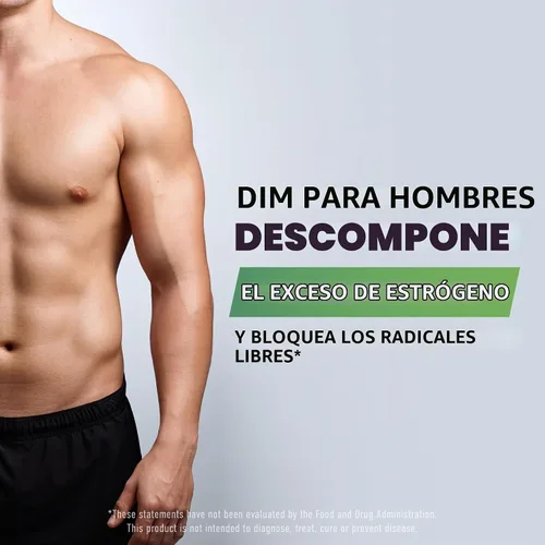 Vista 5 de Suplemento DIM para hombres 300 mg, bloqueador de estrógeno e inhibidor
