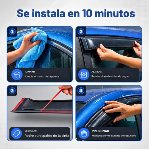 Vista 7 de Visera de ventana IG para Ford Focus Sedán y Hatchback 2012-2018, Protector de ventana lateral para lluvia y viento estilo Mugen, extra duradero