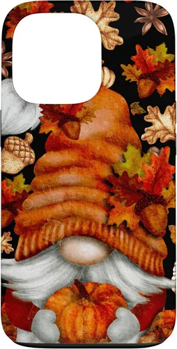 Vista 9 de iPhone 13 Lindo gnomo de Acción de Gracias calabaza otoño árbol otoño hojas caso