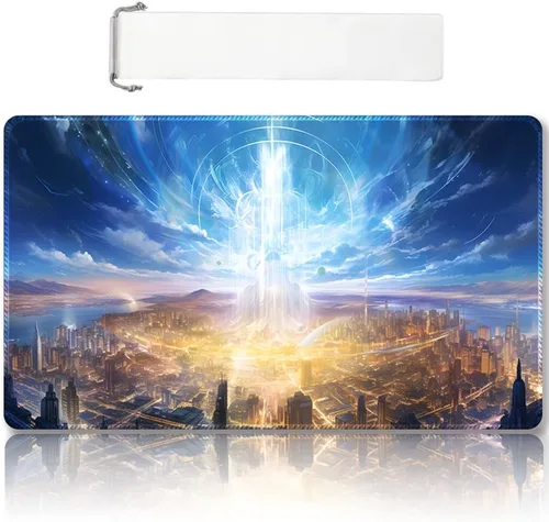 Vista 12 de Tapete de juego MTG cosido de alta calidad con zonas y parte trasera de goma antideslizante, tapete de juego TCG para MTG y otros juegos de cartas