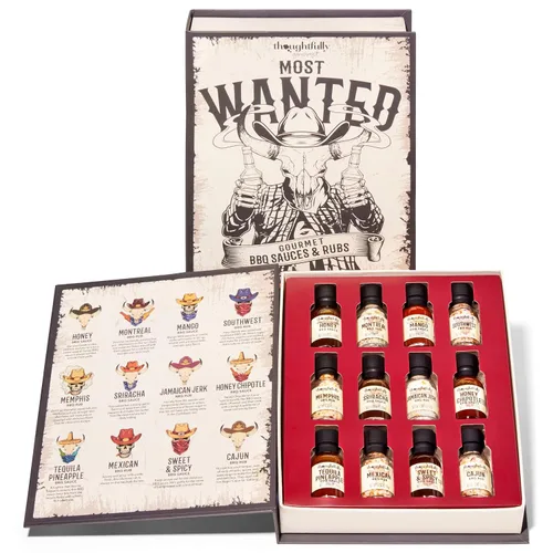 Vista 8 de Thoughtfully Gourmet, Luchador Hot Sauce Book Set de regalo, sabores incluyen bourbon ahumado, habanero, ajo del Fuego y más, muestra de salsa
