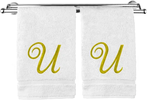 Vista 144 de Toalla de mano con monograma, regalo personalizado, 16 x 30 pulgadas, extra absorbente, 100% algodón turco, acabado de rizo suave, para baño, cocina