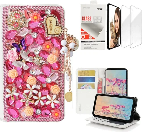 Vista 11 de Bling SSBLDwCPSeries-4 - Funda de piel con tapa y protector de cable, diseño 3D