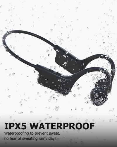 Vista 5 de MONODEAL Auriculares de conducción ósea Bluetooth Auriculares inalámbricos IPX5 impermeables con micrófono Auriculares deportivos de larga duración
