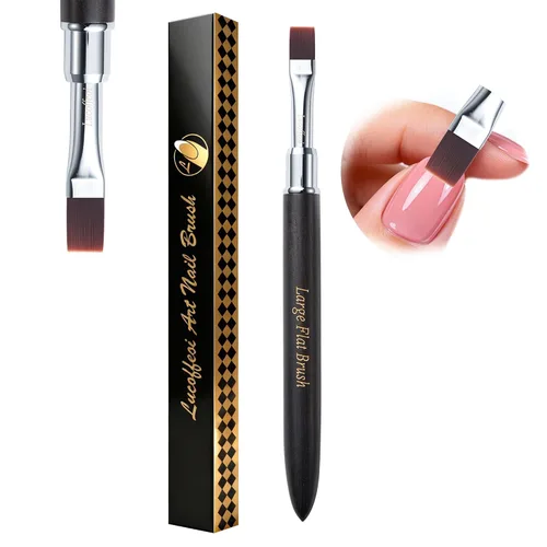 Vista 8 de Builder Gel Brush - Cabeza plana ancha para una aplicación suave Grande Redondo