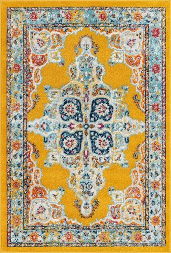 Vista 11 de Unique Loom Parker Collection - Alfombra de área Merakli (2 x 3 pies, rectangular, aguamarina/beige)