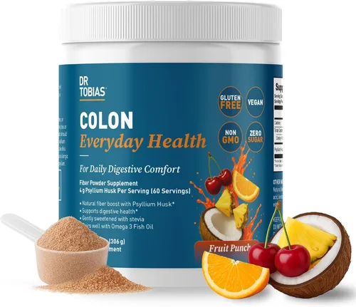 Vista 6 de Dr. Tobias Colon 14 Day Cleanse & Colon Everyday Health Fruit Punch - Limpiador de colon a corto plazo y bebida diaria de fibra de psyllium