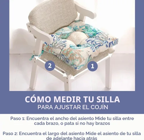 Vista 8 de Greenland Home Atlantis - Cojín de asiento de 18 x 18 pulgadas, triple acolchado, 4