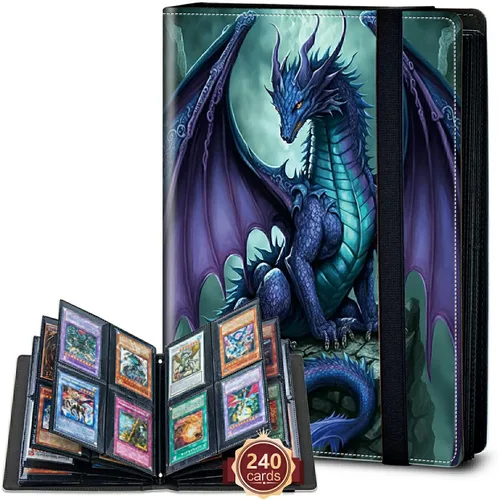 Vista 36 de Rossy Carpeta de tarjetas con 4 bolsillos, carpeta de tarjetas intercambiables, álbum de colección de tarjetas, para 160 tarjetas de carga lateral