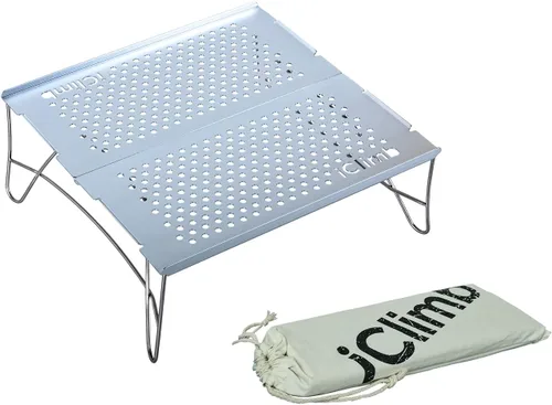 Vista 12 de iClimb Mini mesa plegable individual ultraligera y compacta para mochileros, camping, senderismo, playa, picnic (azul - S)