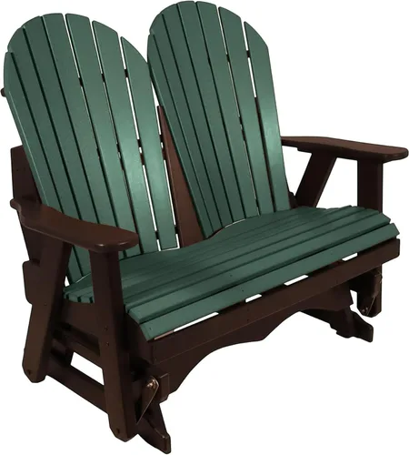 Vista 49 de Silla mecedora Aruba Adirondack de 2 pies, fabricada en Amish, madera de polietileno para exteriores, accesorios de acero inoxidable, fabricada