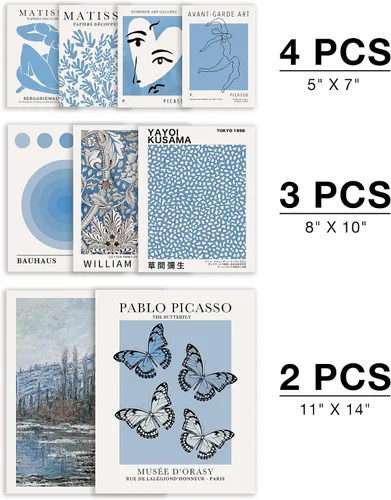 Vista 2 de Dodger - Póster artístico para pared, juego de 9 pósteres abstractos de Matisse para exposición, decoración retro para dormitorio, sala de estar