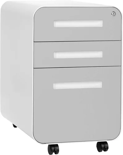 Vista 15 de Laura Davidson Furniture Stockpile Archivador de 3 Cajones con Cerradura - Archivador de Metal Bajo Escritorio de Oficina, Carpetas de Archivo