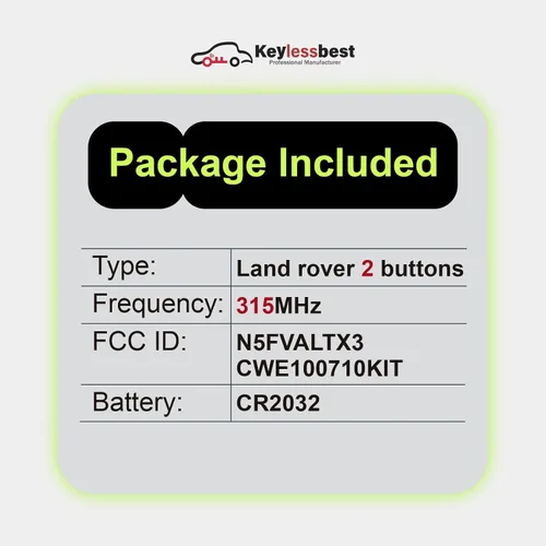 Vista 3 de Reemplazo para 2001 2002 2003 2004 Land Rover Discovery Key Fob Control remoto N5FVALTX3 2 botones 315MHz