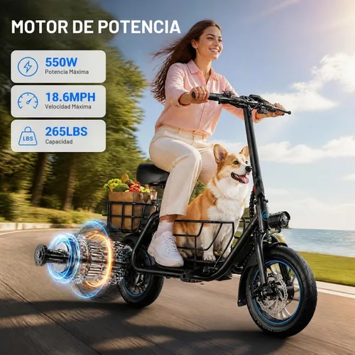 Vista 10 de URBANMAX C1S Scooter eléctrico sentado, 550 W, 18.6 MPH, 20 millas Negro