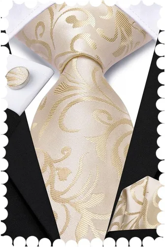 Vista 293 de Hi-Tie Corbatas de seda para hombre, diseño de cachemira a rayas, con bolsillo, gemelos cuadrados, conjunto formal de negocios