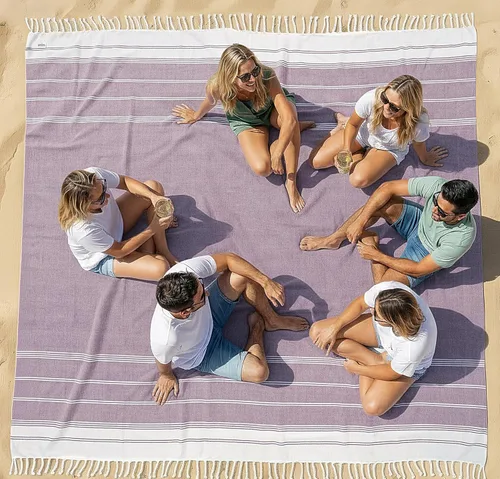 Vista 10 de LANE LINEN - Paquete de 4 toallas de playa de gran tamaño, toalla de piscina prelavada, extragrande, de secado rápido y sin arena, toalla de viaje