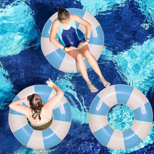 Vista 6 de Flotadores inflables de piscina para adultos, flotadores inflables para anillo de natación para adultos, balsa de piscina inflable para verano
