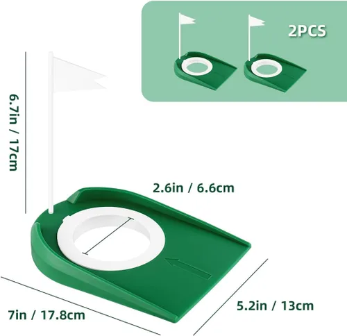Vista 2 de Paquete de 2 tazas de golf con bandera para poner agujeros de golf para interiores