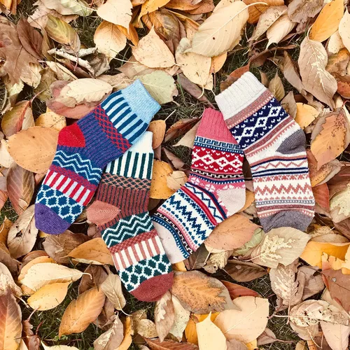 Vista 2 de JOYCA & Co. - 3-5 pares de calcetines de invierno gruesos de algodón de lana abrigada para mujer