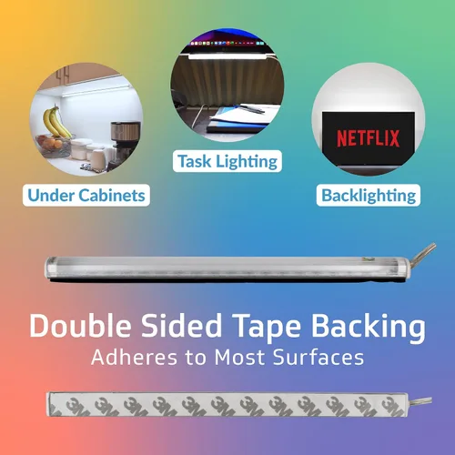 Vista 4 de TrueColor - Barra de luz LED alimentada por USB con cubierta esmerilada para debajo del gabinete, debajo del monitor, retroiluminación de TV, fácil