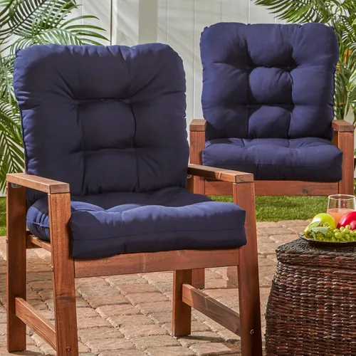 Vista 54 de Greendale Home Fashions Juego de 2 cojines de asiento y respaldo para exteriores, diseño Adobe Stripe 2