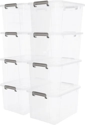 Vista 13 de Citylife - Paquete de 2 cubos de almacenamiento de plástico transparente