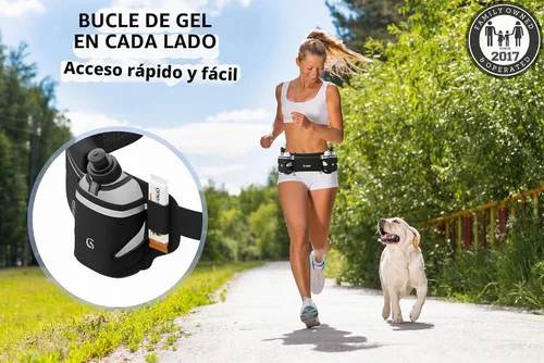 Vista 7 de Q-RUN Cinturón de hidratación para correr, Negro
