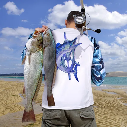 Vista 35 de Palmyth - Camiseta de pesca para hombre, con manga larga, protección solar ultravioleta FPU 50+, con bolsillo
