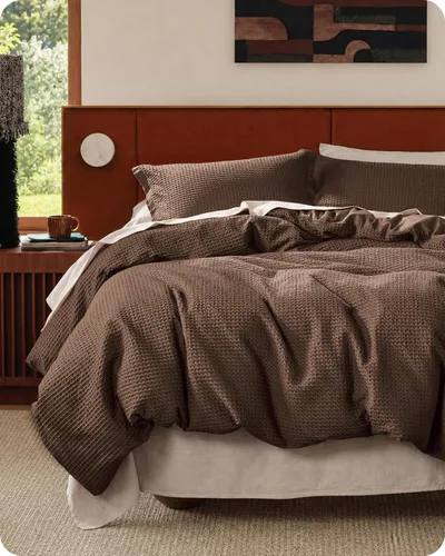 Vista 15 de Bedsure Funda de edredón de 100% algodón tamaño individual, tejido gofre, color blanco coco, GentleSoft y transpirable, juego de cama para regalo, 2