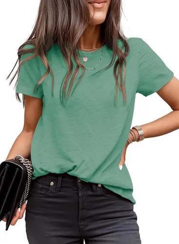 Vista 32 de EVALESS Camisetas casuales de manga corta para mujer 1a multicolor