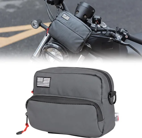 Vista 8 de KEMIMOTO Bolsa para manillar de motocicleta con funda impermeable universal