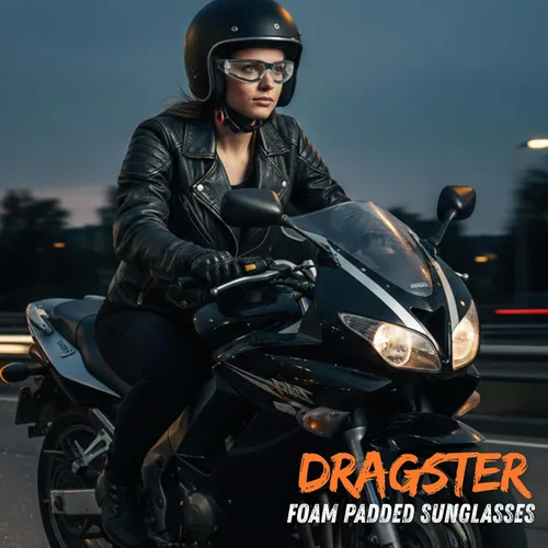 Vista 4 de Anteojos de sol con espuma, para motocicleta. Con diseño de llamas para hombres y mujeres