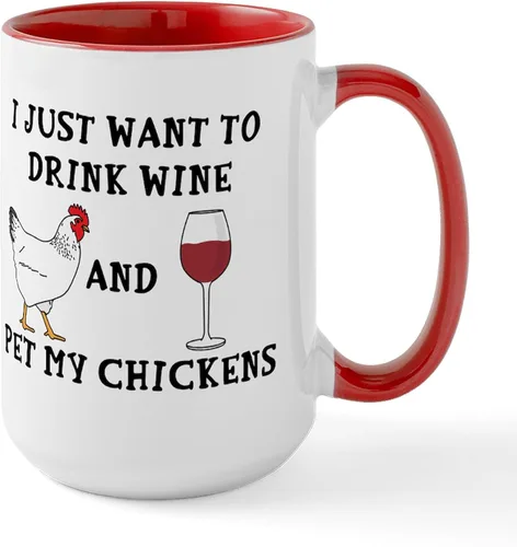 Vista 52 de CafePress Backyard Chicken Whisperer Mugs Taza de café de cerámica de 15 oz (15.0 fl oz)