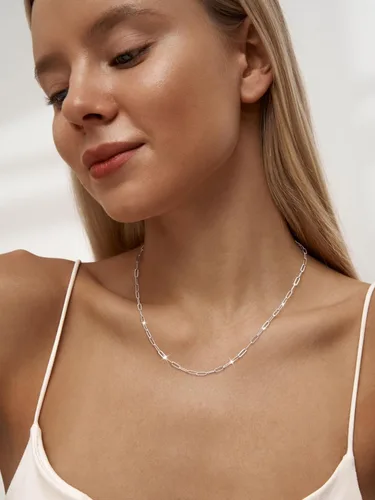 Vista 7 de MBW Collar de cadena de clip de plata para mujer, delicado collar de gargantilla de plata de ley para mujer, collar de eslabones simples, largos