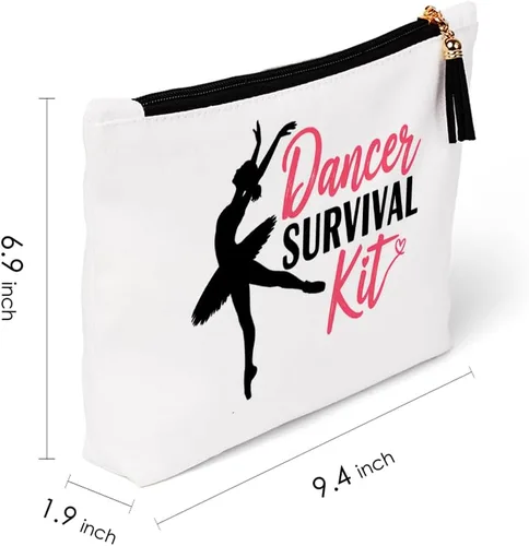 Vista 2 de Bolsa 1, Bailarín Dancer Survival Kit Make Up Weekend Travel Toiletry Bag with Zipper, Dancer Stuff for Girls Mom 9.4 x 6.9 x 1.9 Inch