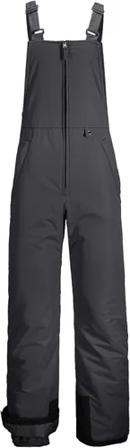 Vista 11 de GEMYSE Overol con peto de esquí impermeable aislado para hombre, pantalones de snowboard de invierno Negro