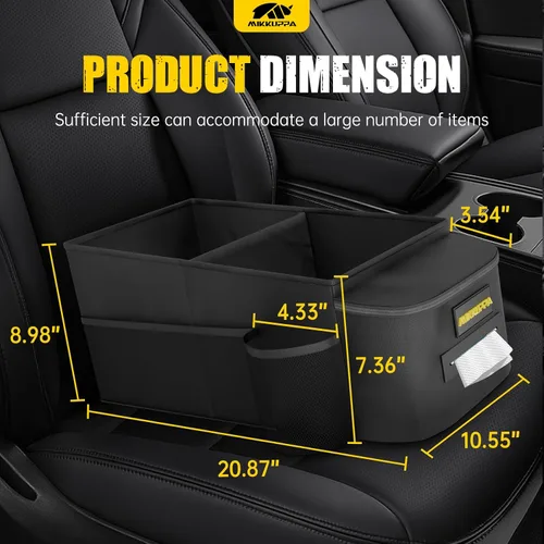 Vista 2 de MIKKUPPA Organizador de Asiento de Coche - Organizador para Asiento Delantero del Pasajero y Asiento Trasero con Caja de Paños y Portavasos, Caja
