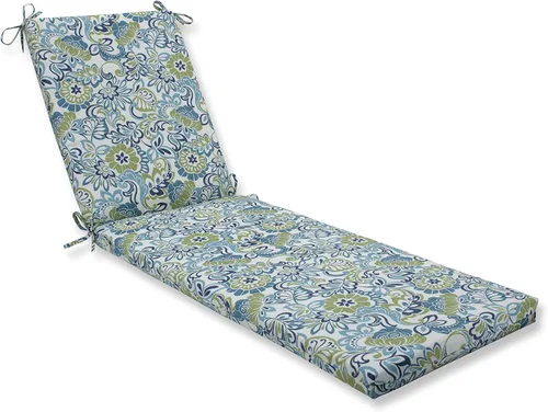 Vista 12 de Pillow Perfect Cojín para tumbona con respaldo sólido para interiores y exteriores, con lazos de fibra de felpa, resistente a la intemperie y a