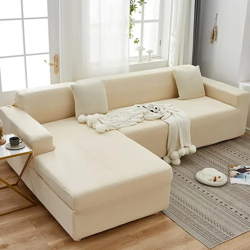 Vista 19 de Konsilsa Funda de sofá modular de alta elasticidad, fundas de sofá lavables de jacquard suave con parte inferior elástica, protector de muebles