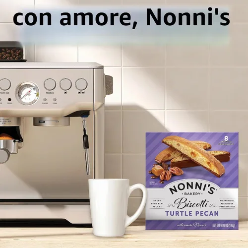 Vista 6 de Nonni's Galletas de nuez y tortuga, galletas gourmet, envueltas individualmente, 8