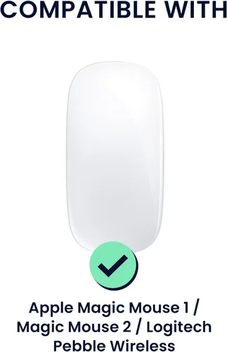 Vista 2 de kwmobile Soporte de escritorio vertical con Bluetooth para mouse compatible con Apple Magic Mouse 1 / Magic Mouse 2 / Logitech Pebble Wireless Stand