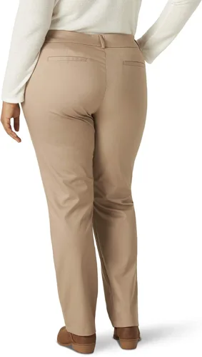 Vista 3 de Lee Womens Plus Size Wrinkle Free Relaxed Fit Straight Leg Pant