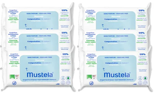 Vista 13 de Mustela Baby Home Toallitas limpiadoras compostables – Para la cara, el cuerpo y el área del pañal – 99% de ingredientes de origen natural y fibras