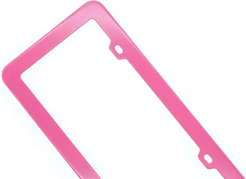 Vista 4 de 2PCs Creathome marcos de matrícula de acero inoxidable con color rosa Barbie