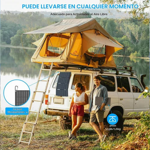 Vista 6 de Ecosonique - Cargador de paneles solares plegables portátiles de 60 W, carga rápida con USB-C PD3.0 USB-A QC3.0 DC 18V Salida ETFE Revestimiento
