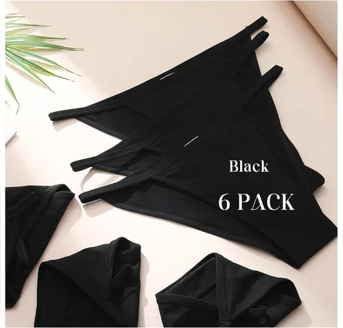 Vista 5 de LEVAO Bragas de bikini para mujer, ropa interior de algodón, talla grande, corte alto, para mujer, paquete múltiple S-2XL
