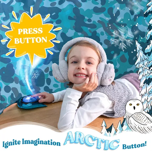 Vista 5 de W&O Aerodome Arctic Camo con luces LED y sonido, se infla en segundos para niños de 3 a 12 años (ventilador no incluido)