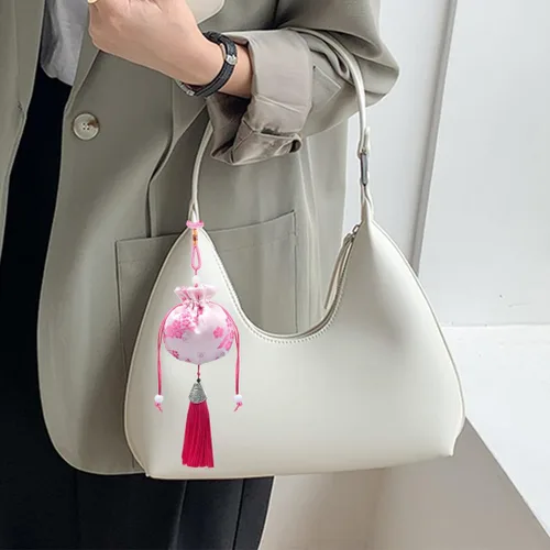 Vista 6 de Petunny 10 bolsitas chinas, con cordón, bolsa de brocado para joyas, brocado de seda, doble capa, con cordón, bolsa de regalo, para manualidades