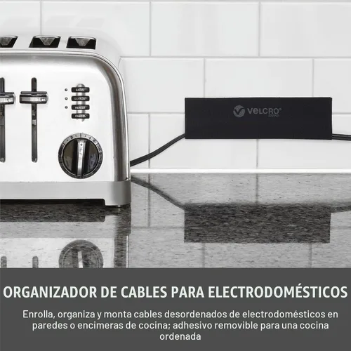 Vista 5 de Funda para cable de montaje de la marca VELCRO, color negro, canal de cable de 3 pies
